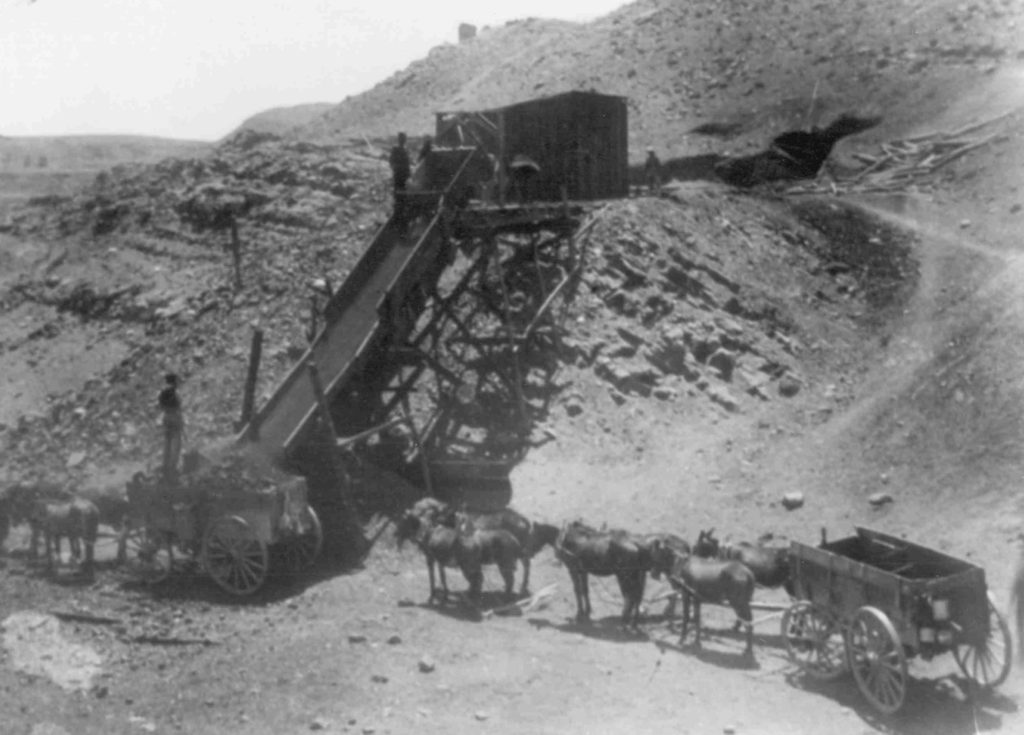 The Carthage Fuel Co. operated three mines in the early 1900s: the Bernal Mine, the Government Mine, and the Hilton Mine. Eleven men died in the Bernal Mine explosion of Dec. 31, 1907; two Dawson rescue men were injured -- one fatally -- after responding to the Government Mine fire of Feb. 21, 1918. (Photo courtesy of the Socorro County Historical Society)
