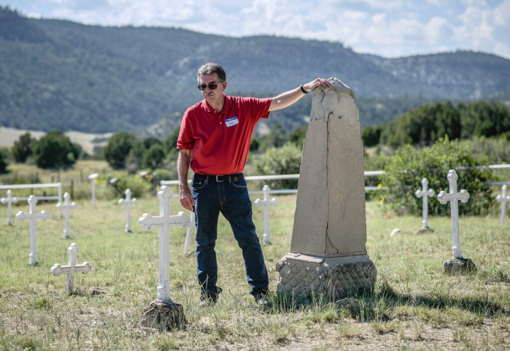 Nick Pappas at historic Dawson Cemetery during the 2022 Dawson reunion. (Photo by Roberto Rosales)